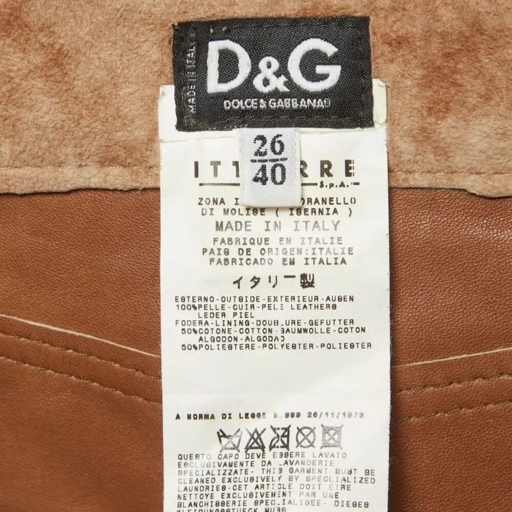 D&g Beige Suede Mini Skirt S - Picture 6 of 6